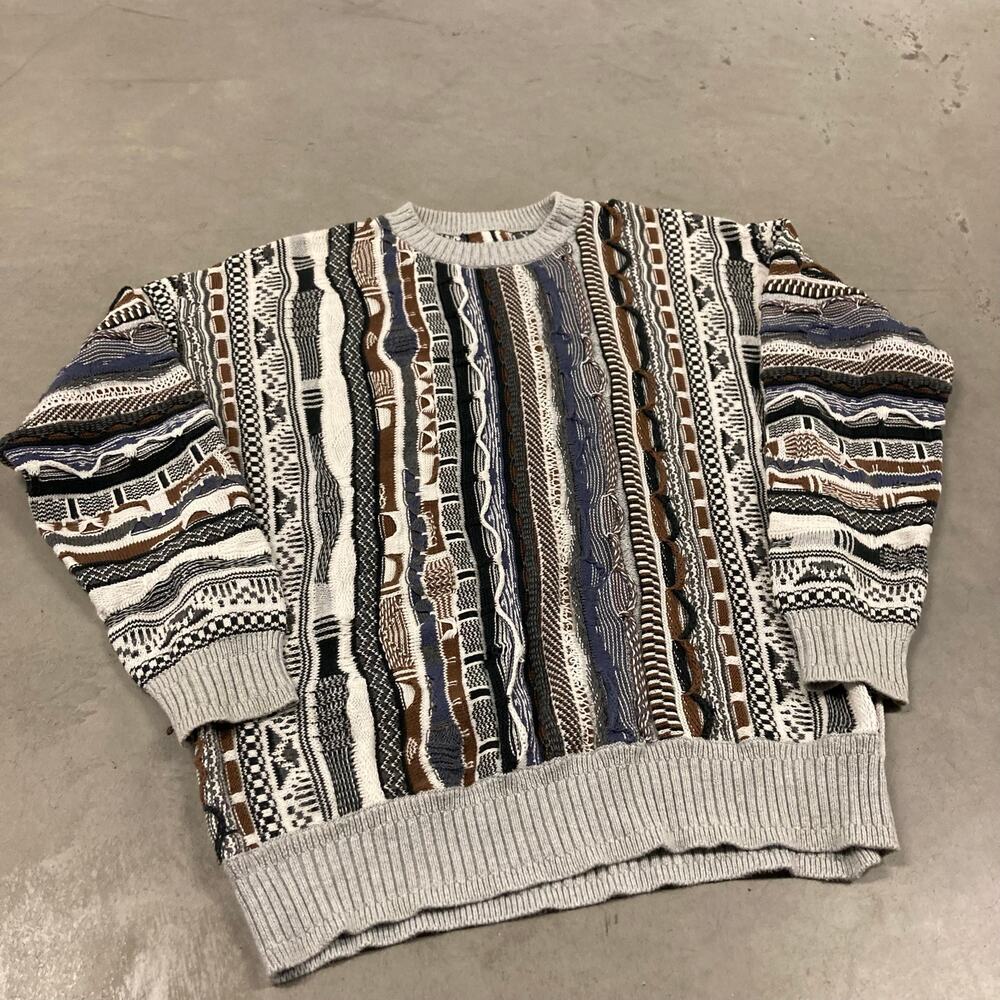 Y2K coogi style patterned sweater